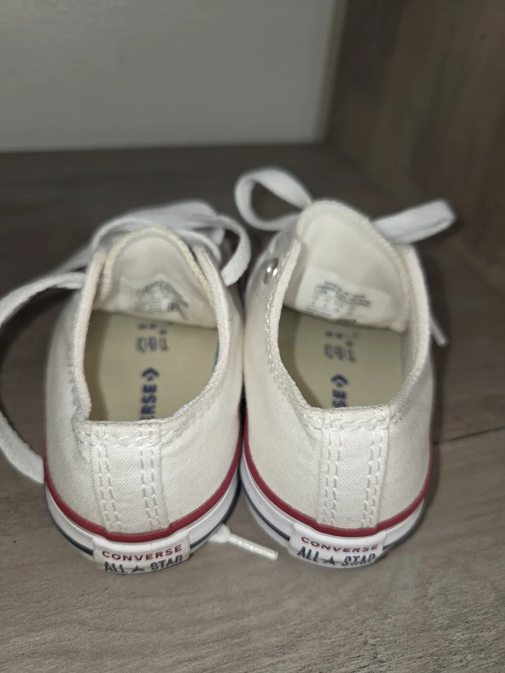 Converse Kids' Chuck Taylor All Star Low Top Sneakers - White with Red Trim